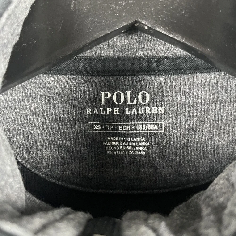 Polo Ralph Lauren Black Luxury Jersey Quarter Sweatshirt XS